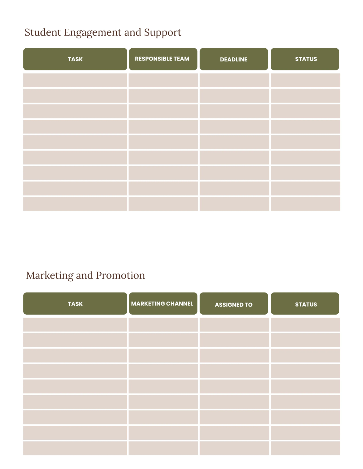 Free Online Learning Activity Planner Template to Edit Online