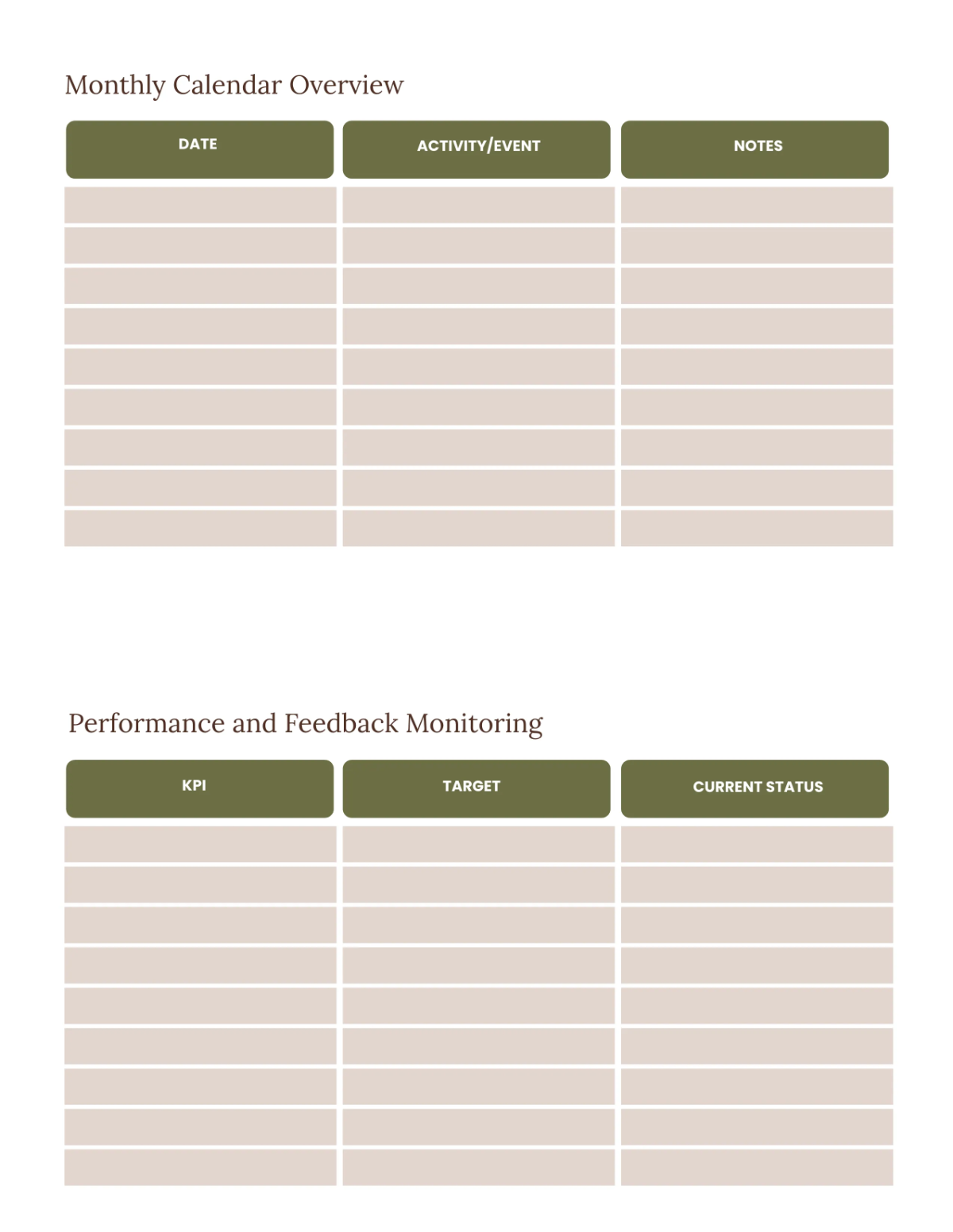 Free Online Learning Activity Planner Template to Edit Online