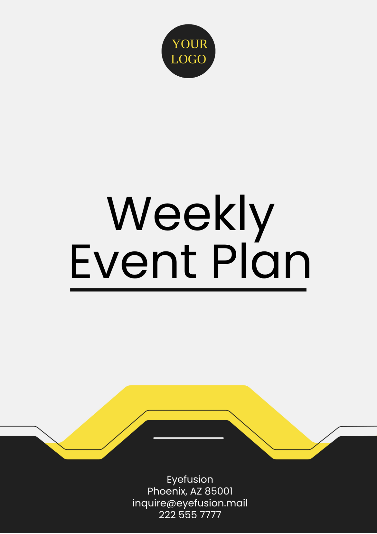 Weekly Event Plan Template