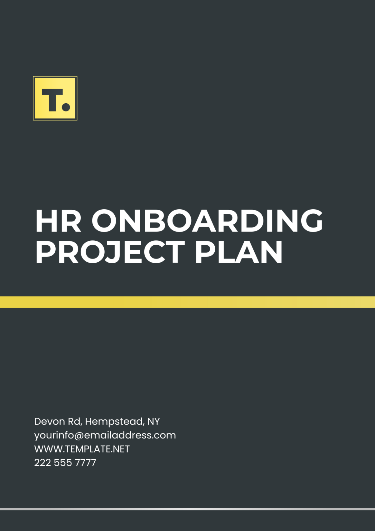 HR Onboarding Project Plan Template