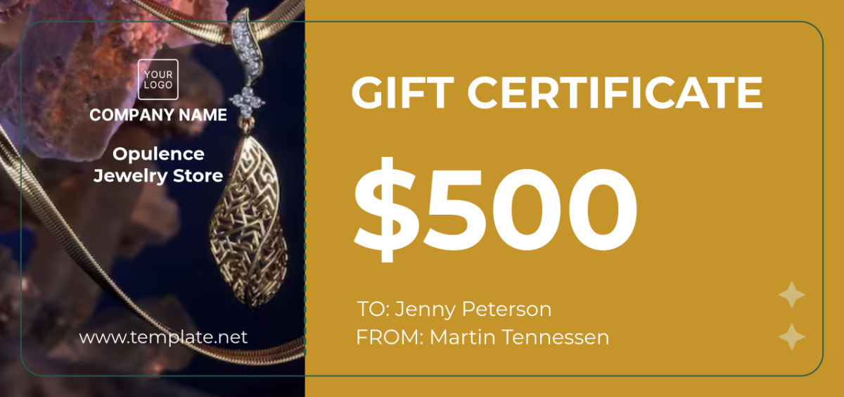 Jewelry Store Gift Certificate Template - Edit Online & Download