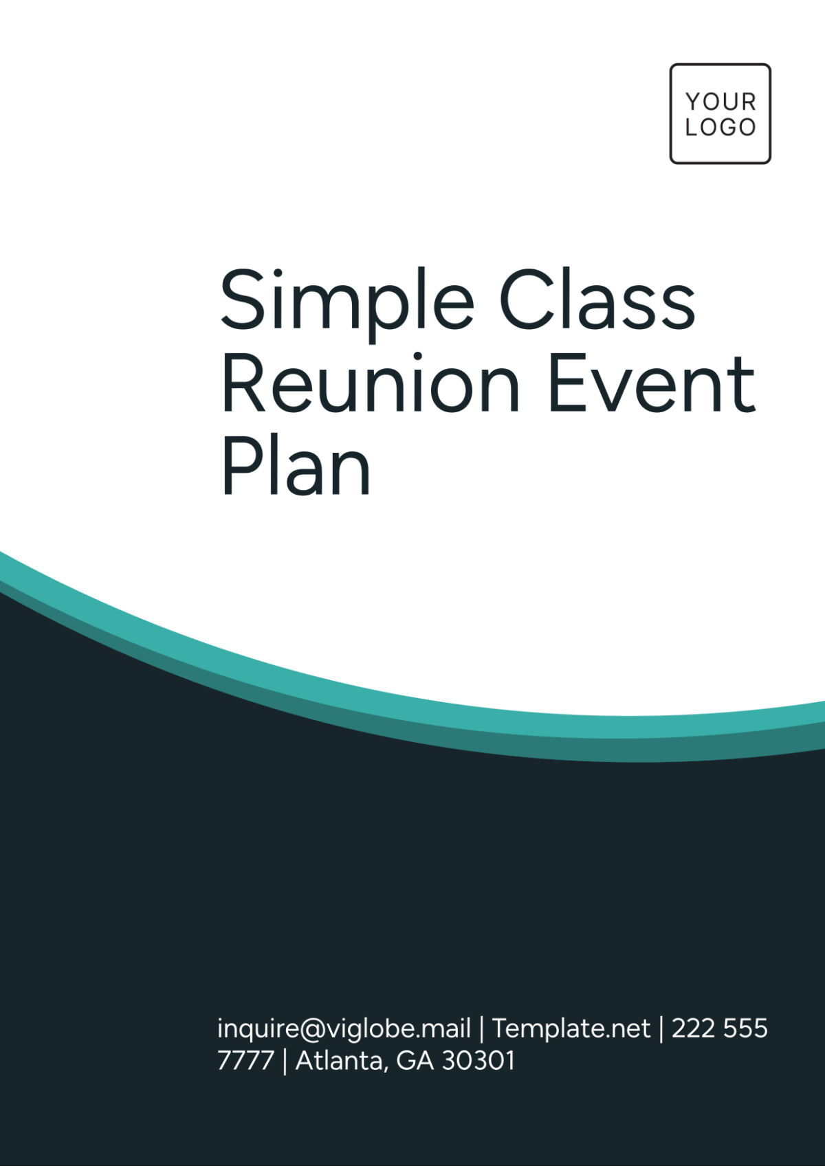 Simple Class Reunion Event Plan Template