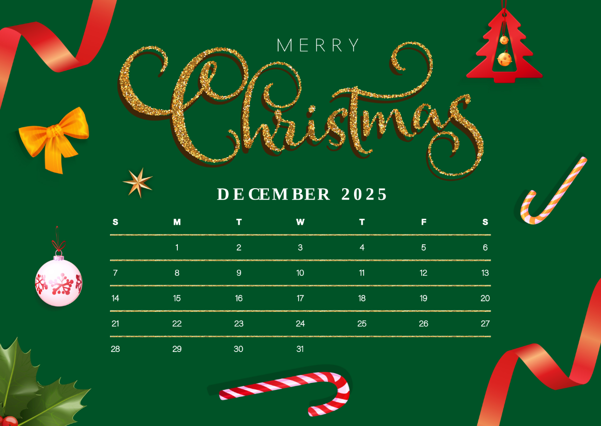 Free December 2025 Calendar Template