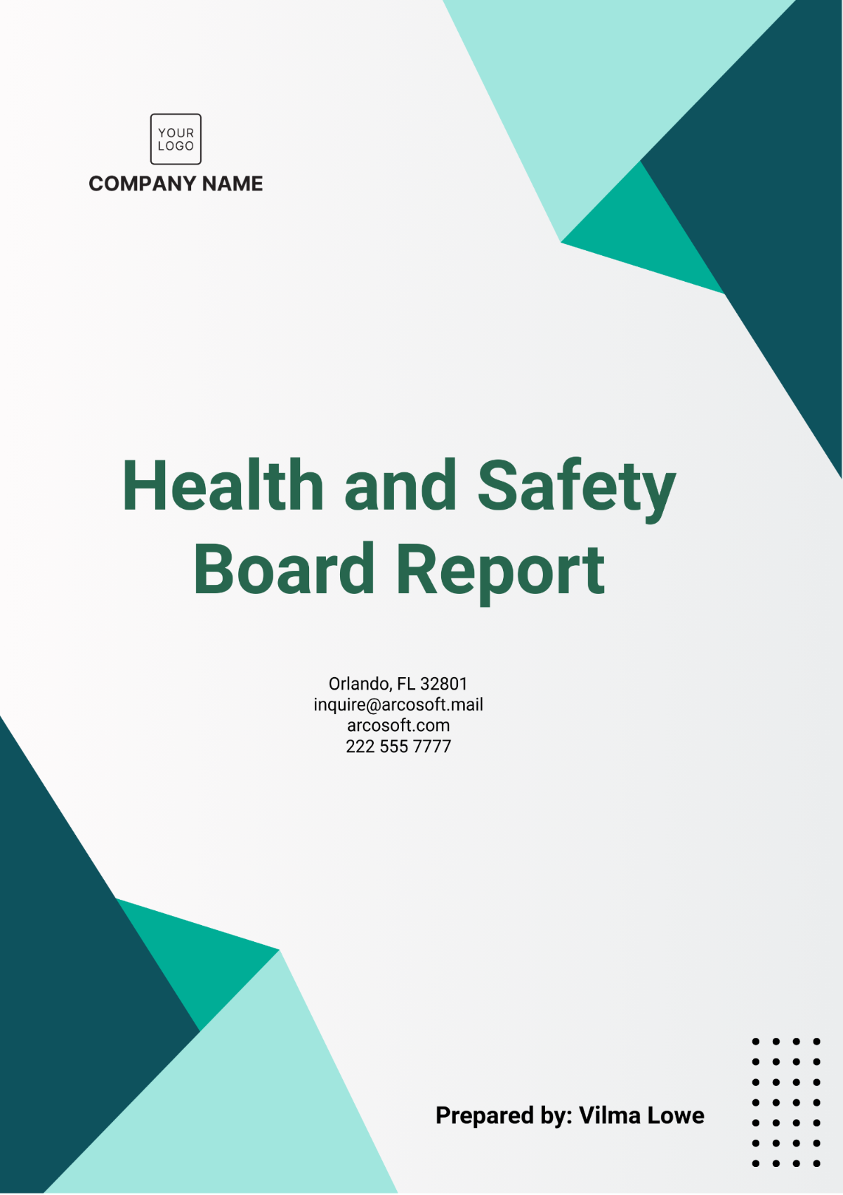 Health and Safety Board Report Template - Edit Online & Download