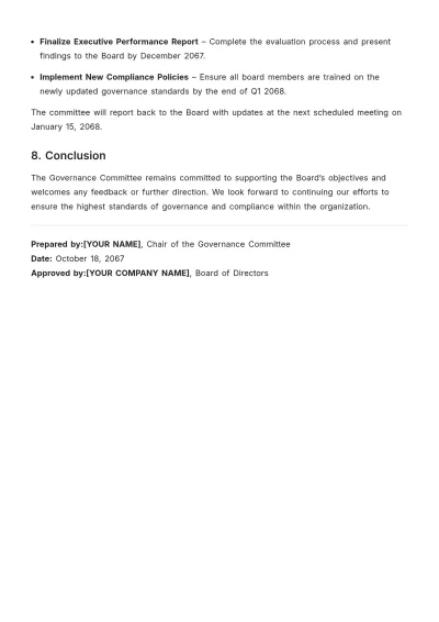 Free Committee Report to Board Template to Edit Online