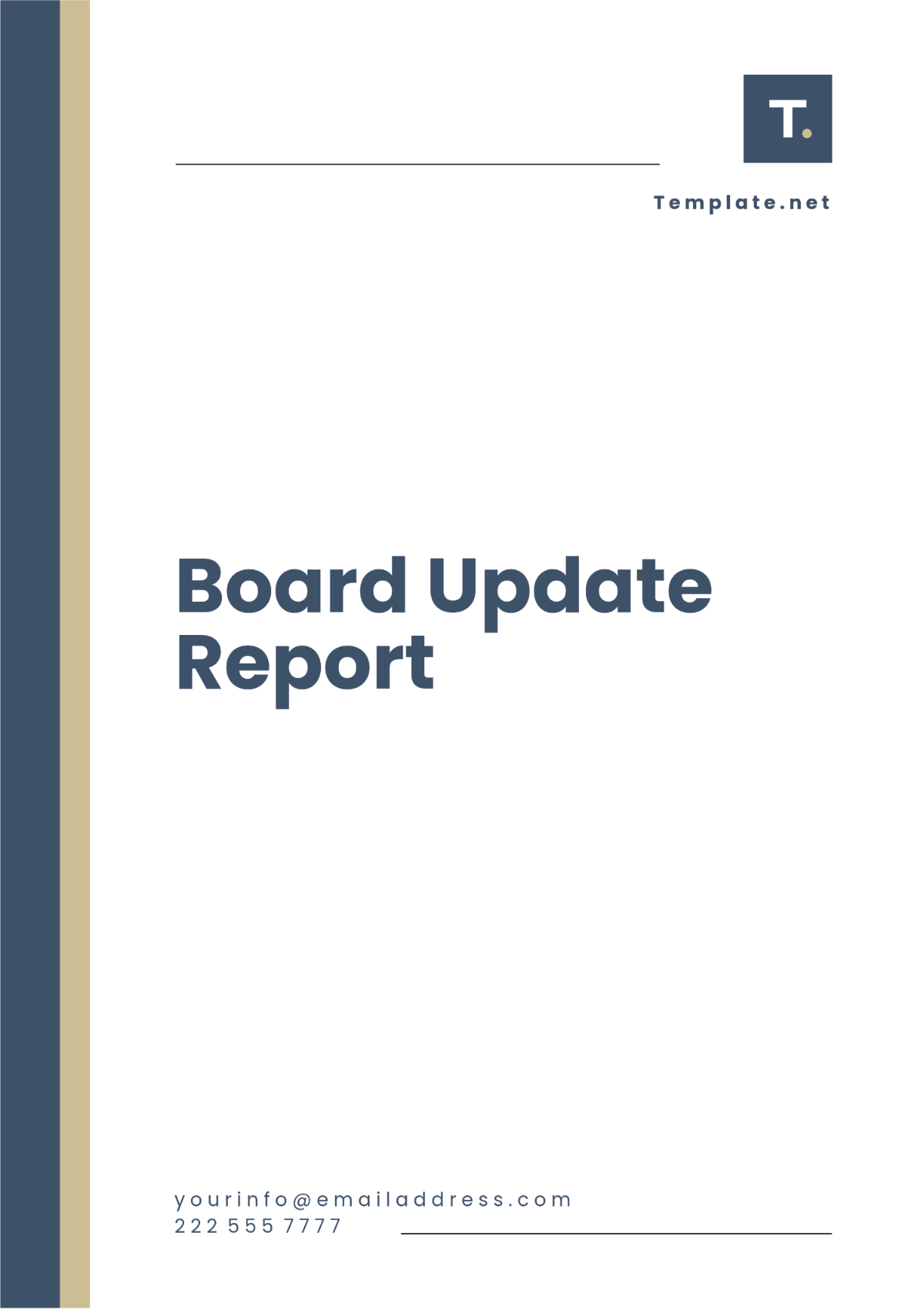 Simple Board Update Report Template - Edit Online & Download