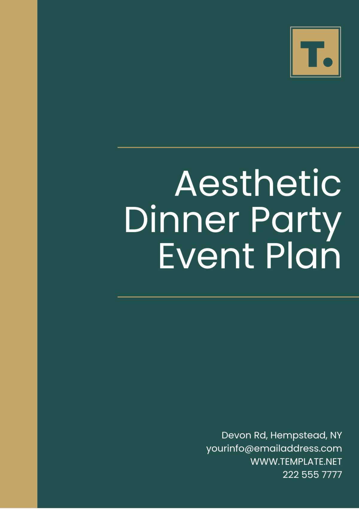 Aesthetic Dinner Party Event Plan Template