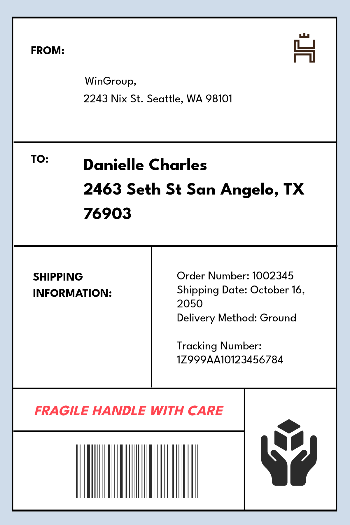 Business Shipping Label