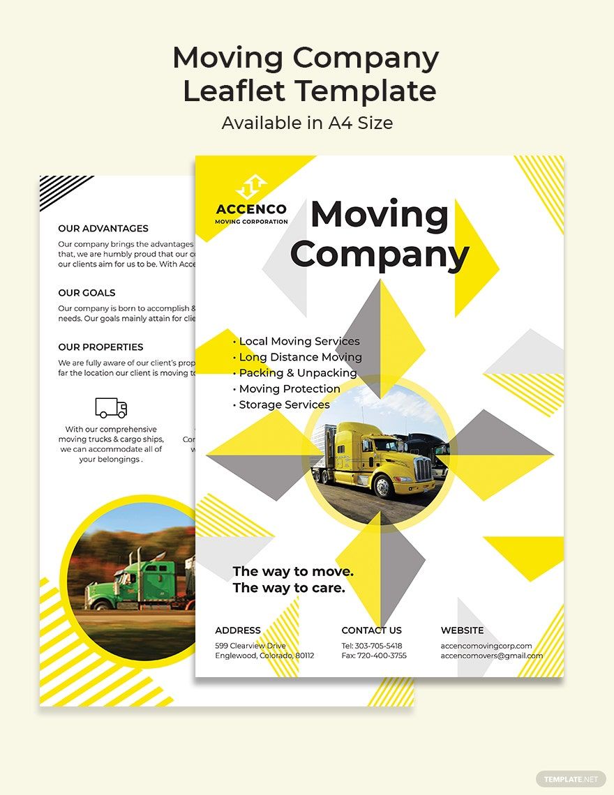 Moving Company Leaflet Template