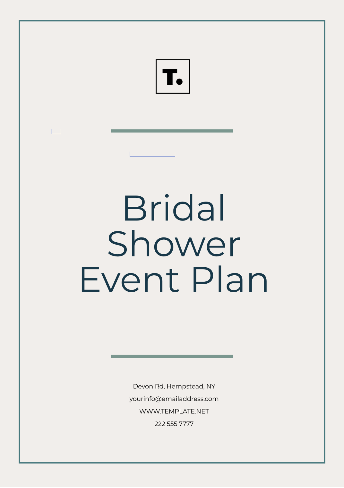 Bridal Shower Event Plan Template - Edit Online & Download