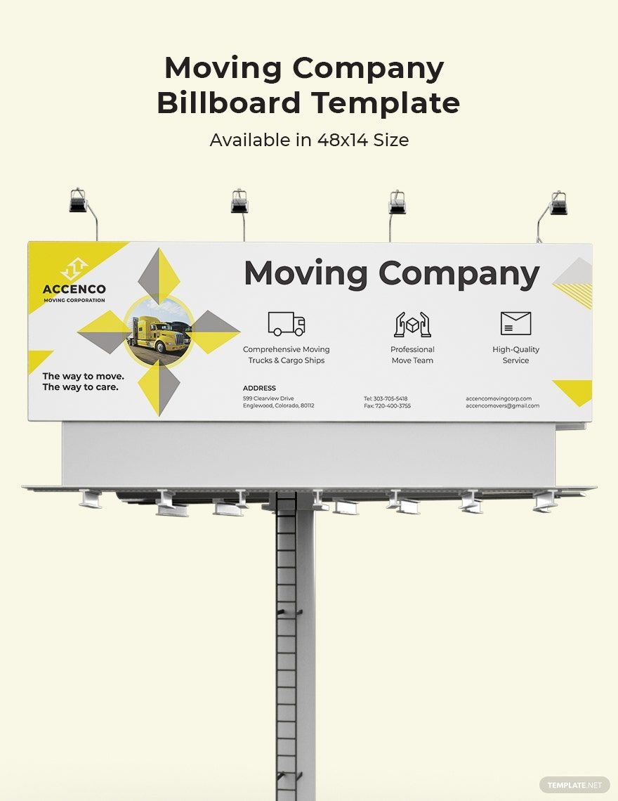 Free Moving Company Billboard Template