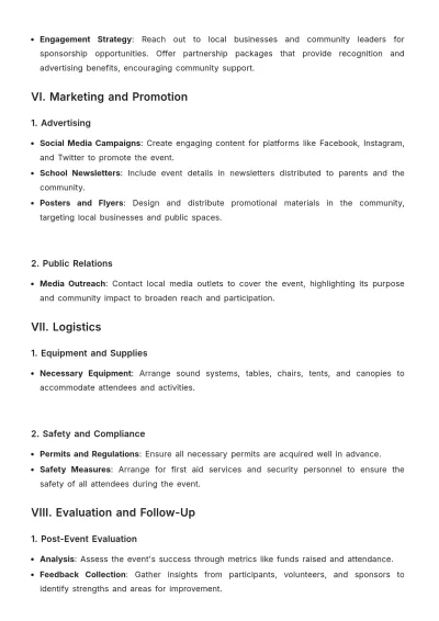 Free School Fundraiser Event Plan Template to Edit Online