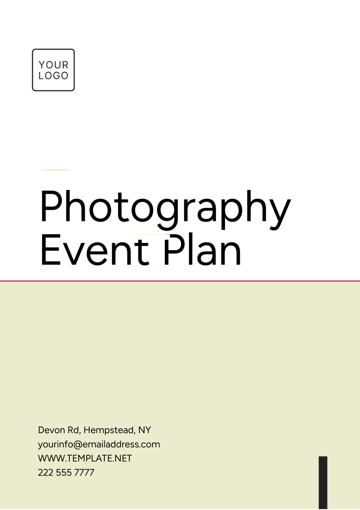 Photography Event Plan Template - Edit Online & Download