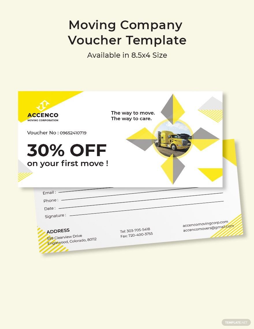 Moving Company Voucher Template