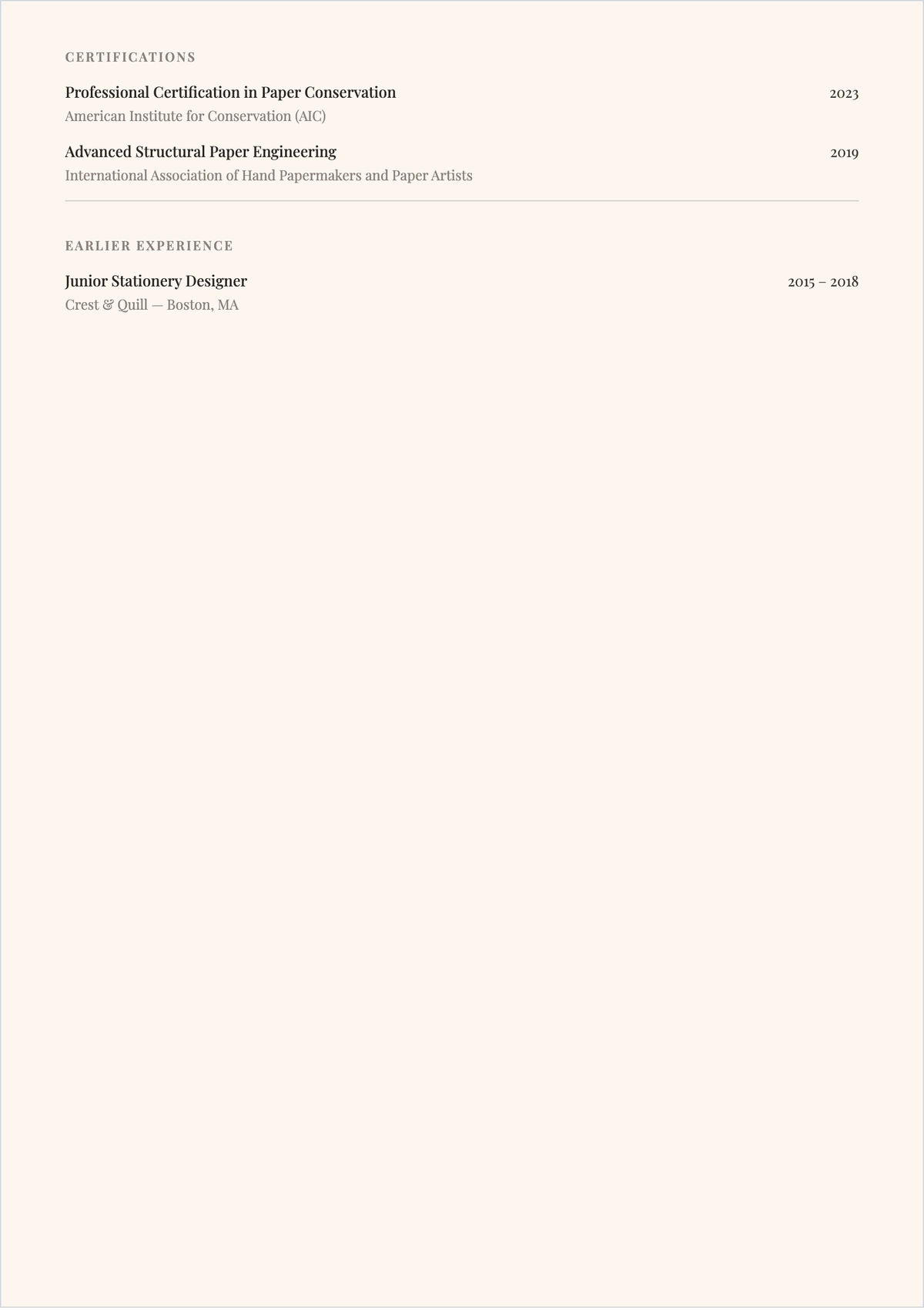 Free Note Paper Artist ATS Resume Template, AI Resume Builder