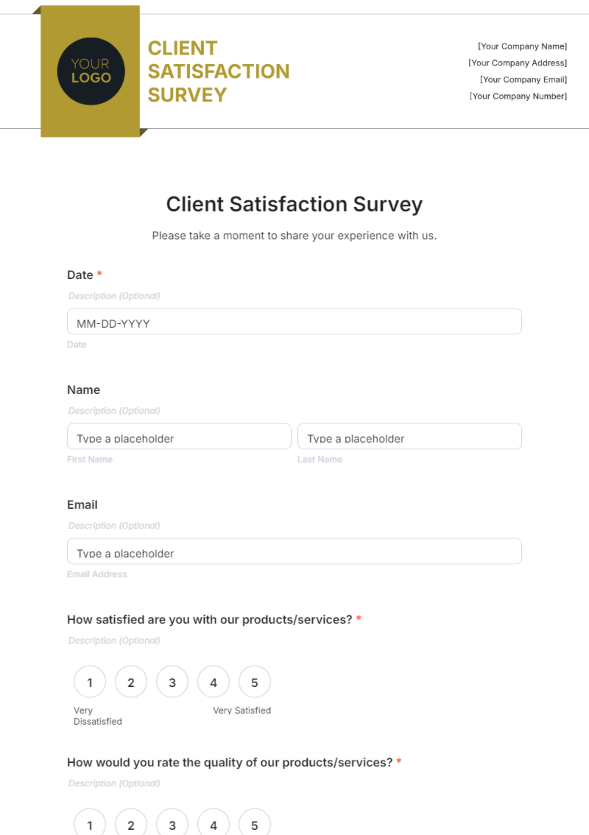 Client Satisfaction Survey Template