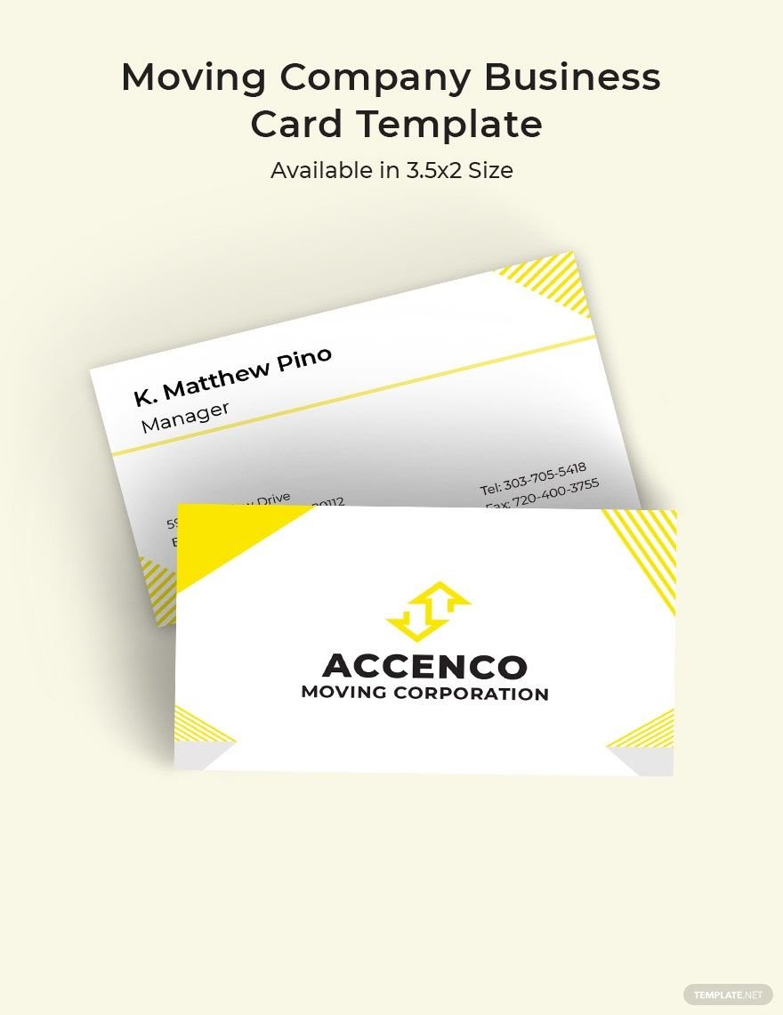 Free Moving Company Business Card Template