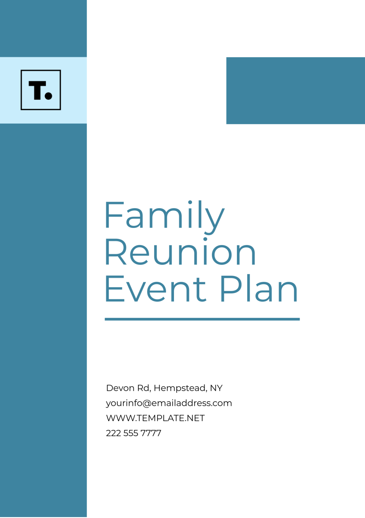 Family Reunion Event Plan Template - Edit Online & Download