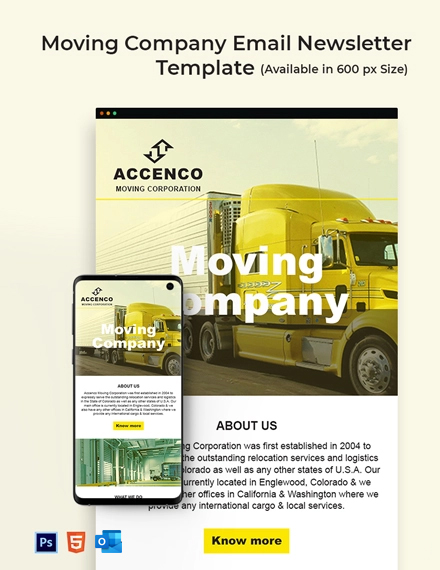 Moving Company Email Newsletter Template