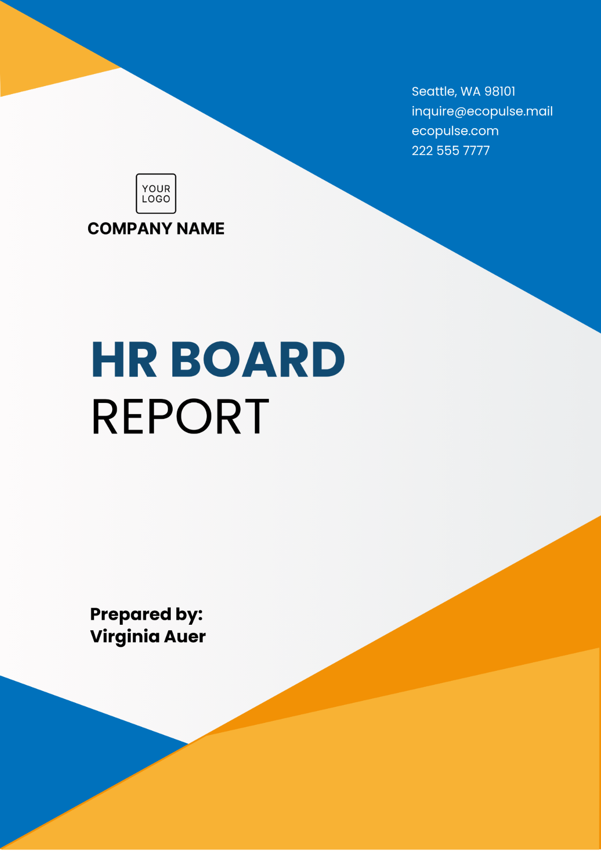 HR Board Report Template - Edit Online & Download