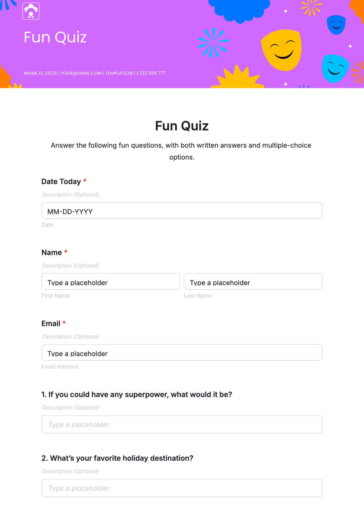 Fun Quiz Template