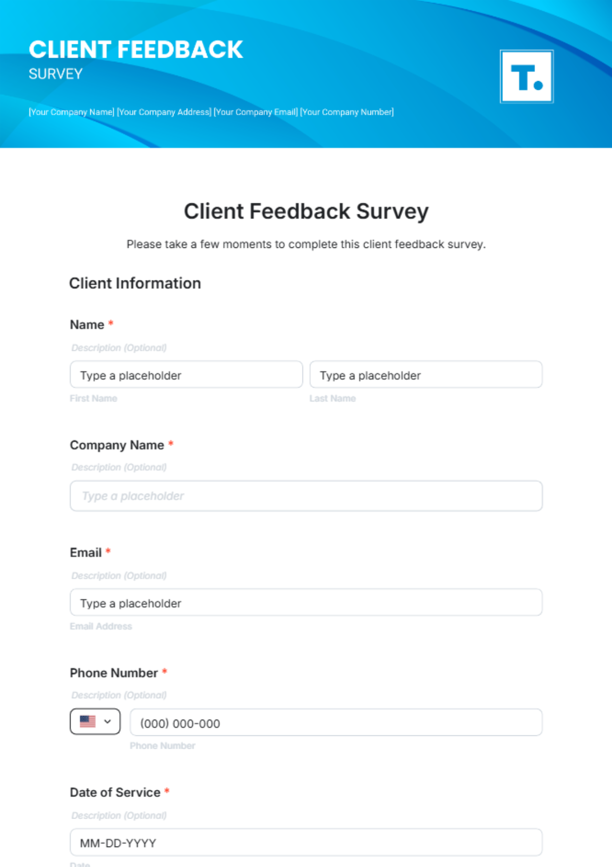 Client Feedback Survey Template - Edit Online & Download