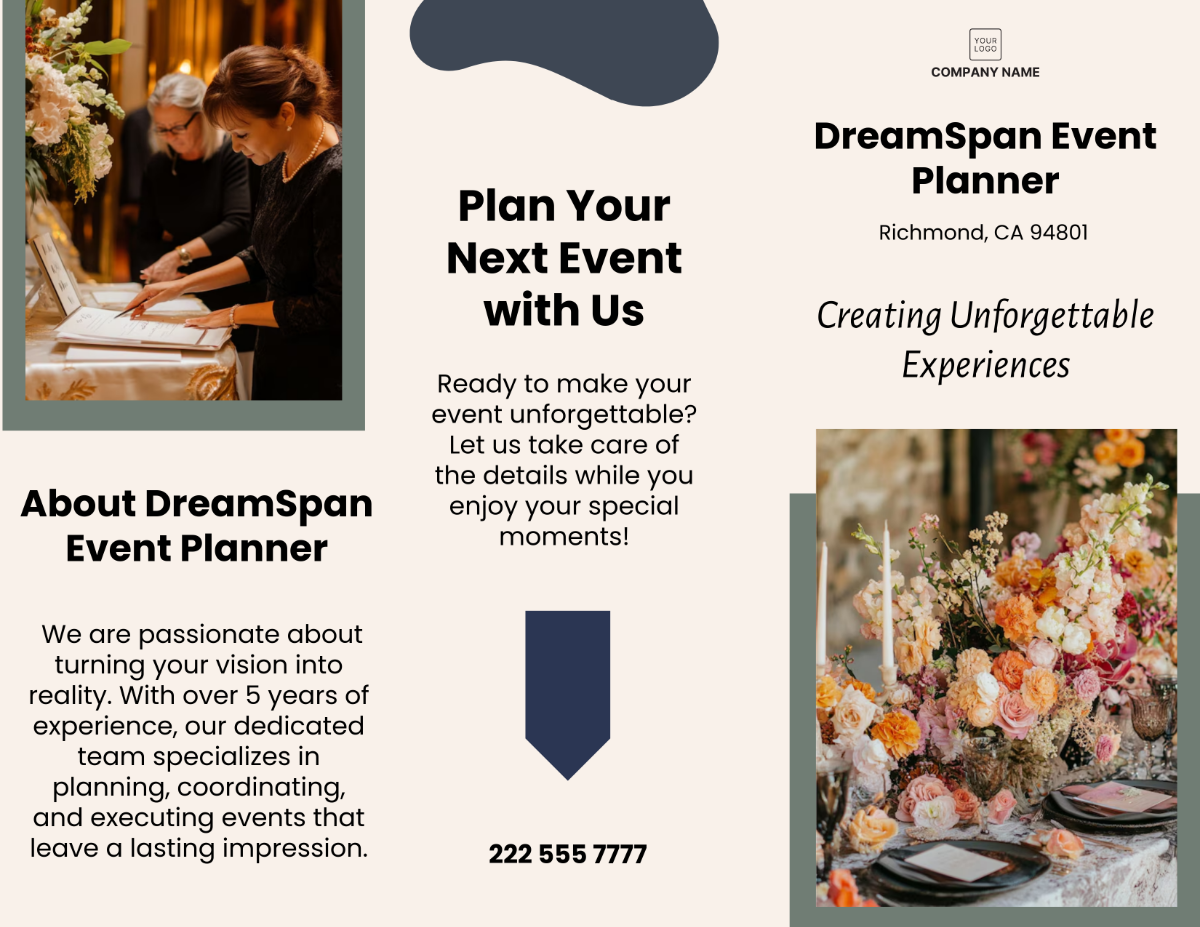 Free Event Planner Brochure Template