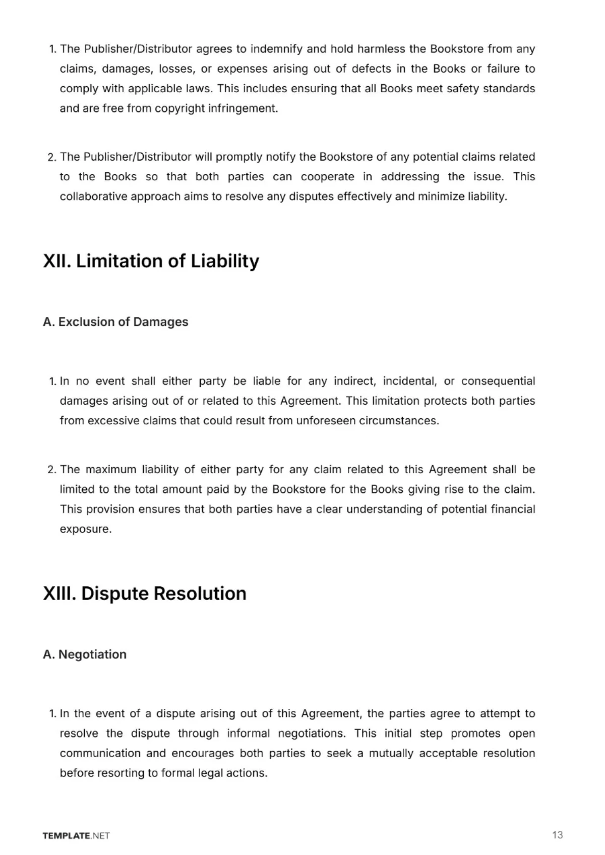Free Bookstore Contract Template to Edit Online