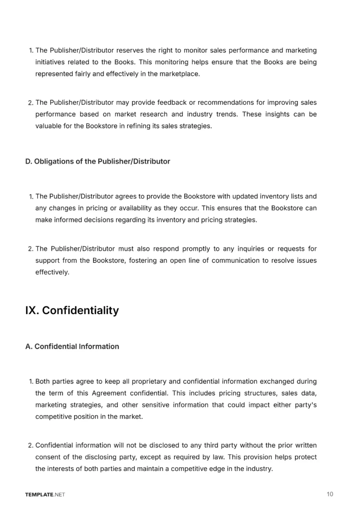 Free Bookstore Contract Template to Edit Online