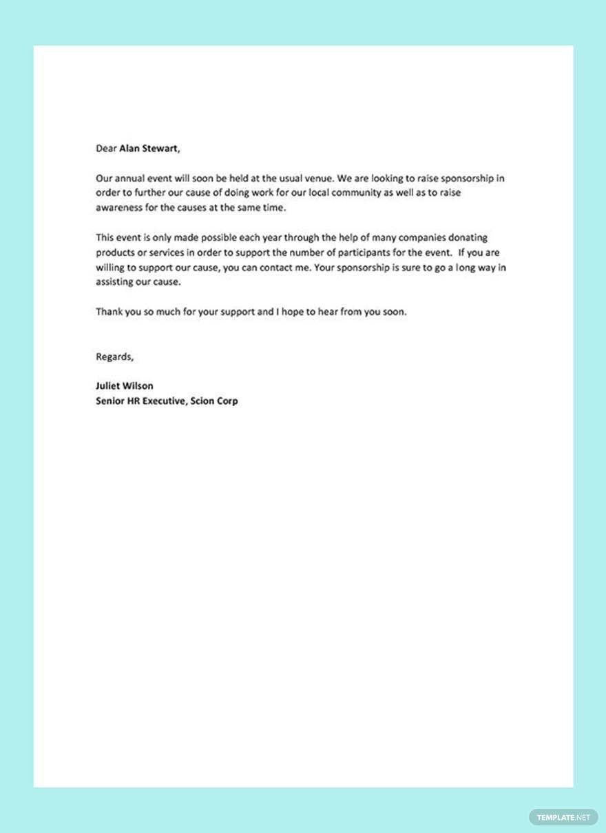 FREE Sponsorship Letter Template - Download in Word, Google Docs, PDF