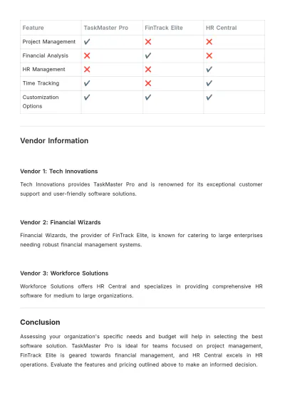 Free Software Simple  Comparison Template to Edit Online