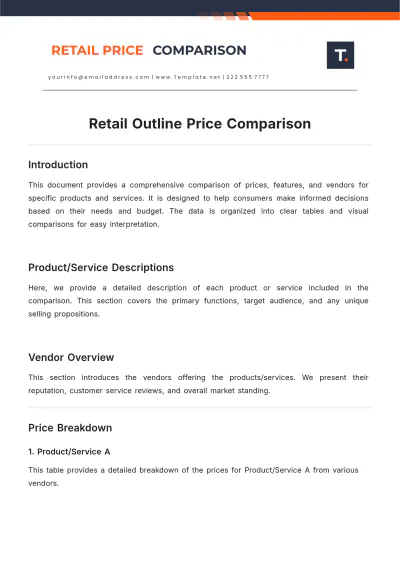 Free Retail Outline Price Comparison Template to Edit Online