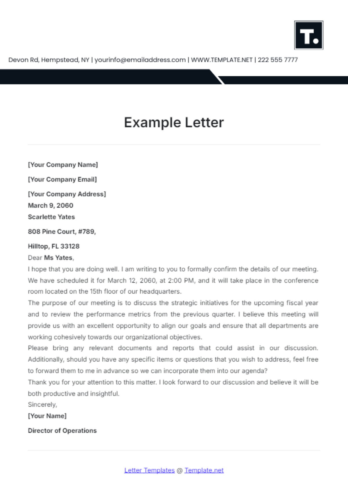 Example Letter Template - Edit Online & Download