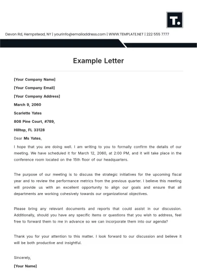 Free Example Letter Template to Edit Online
