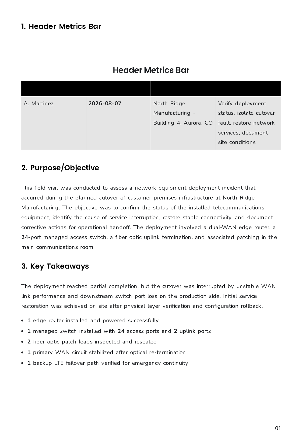 Free Field Report Template to Edit Online