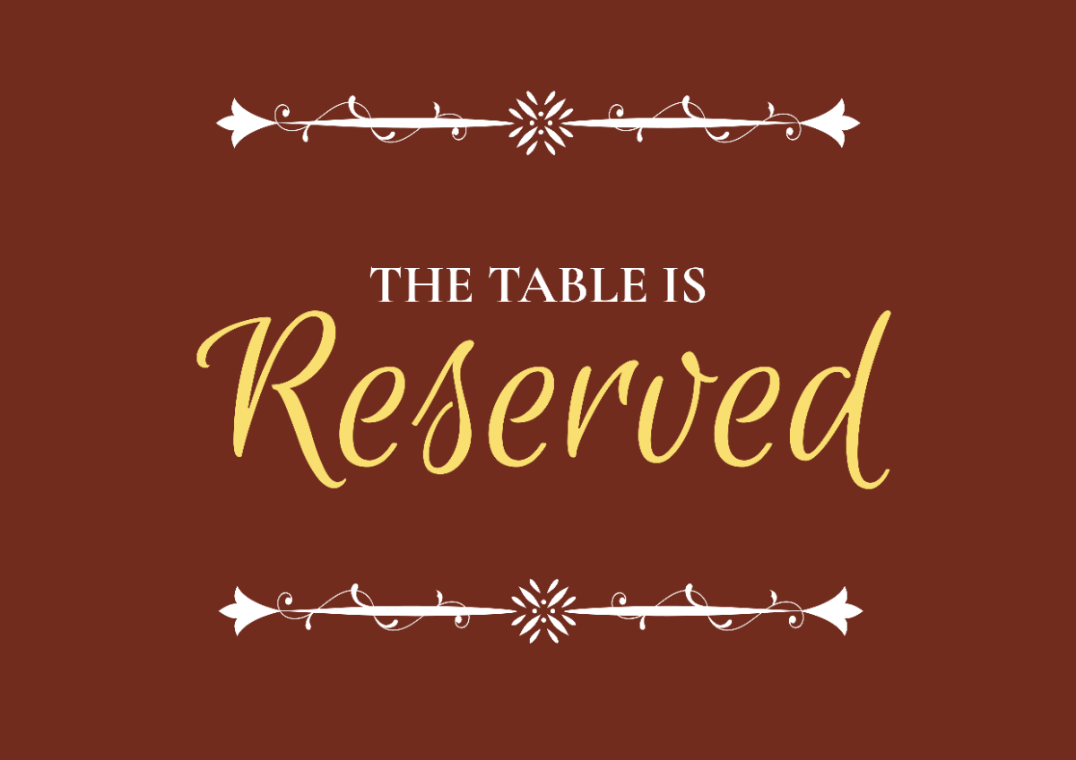 Free Colorful Table Sign Template to Edit Online