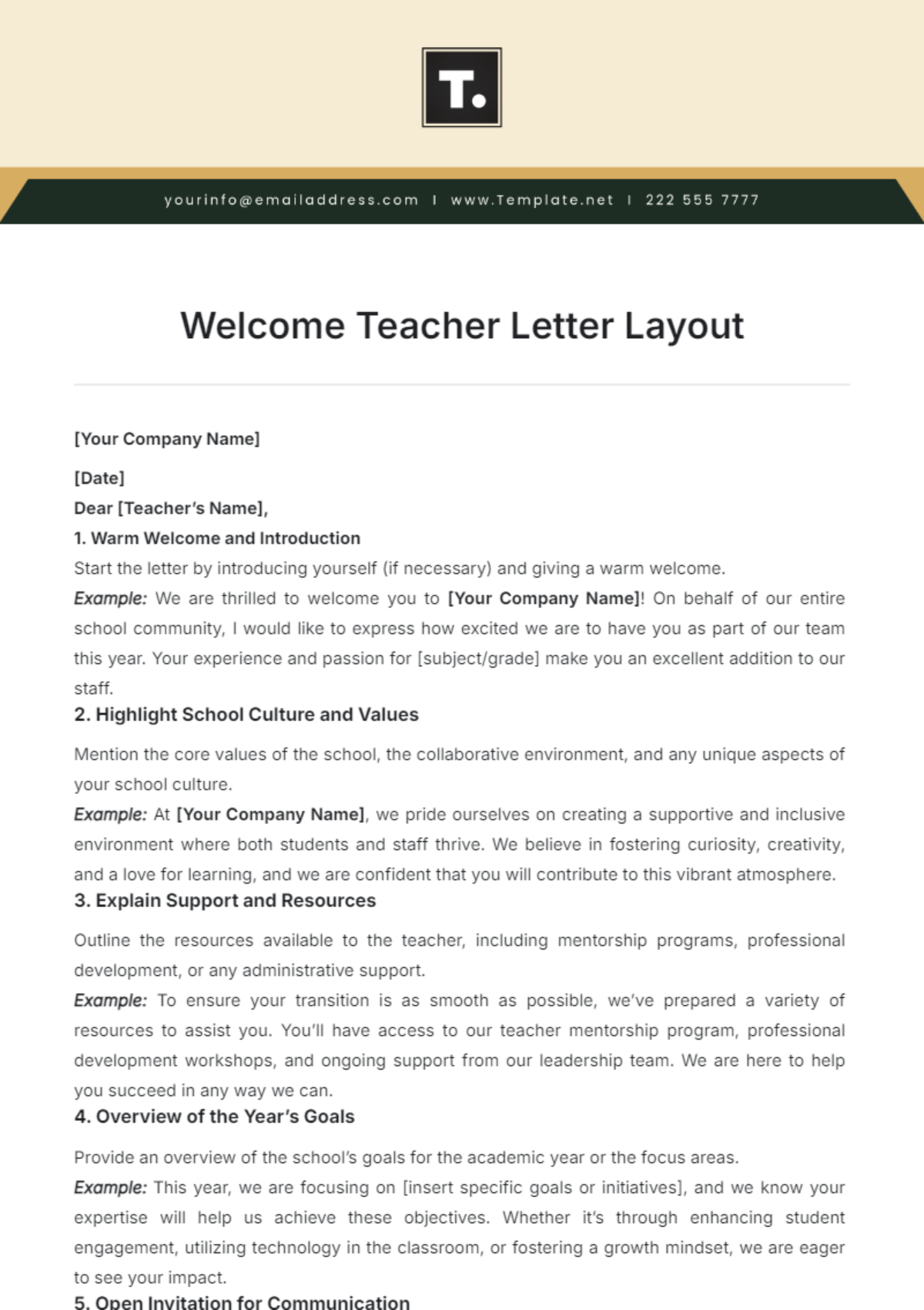 Welcome Teacher Letter Layout Template - Edit Online & Download