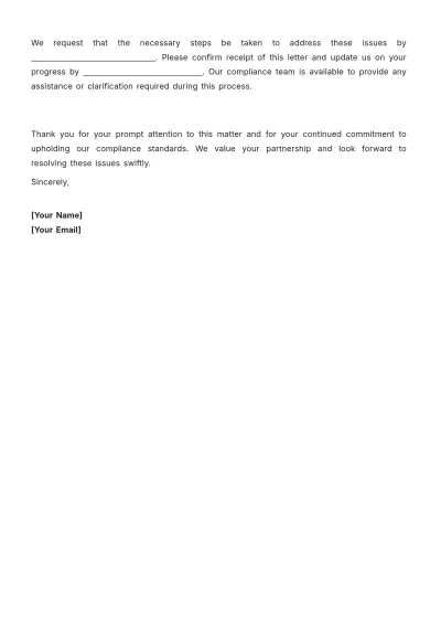 Free Compliance Letter Layout Template to Edit Online