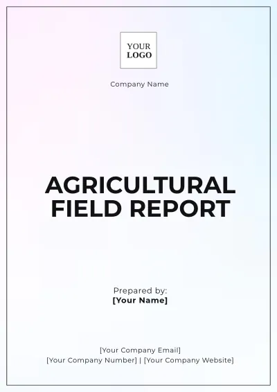 Free Agricultural Field Report Template to Edit Online