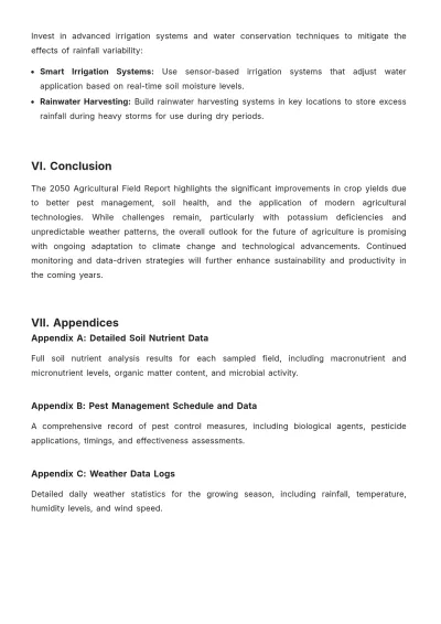 Free Agricultural Field Report Template to Edit Online