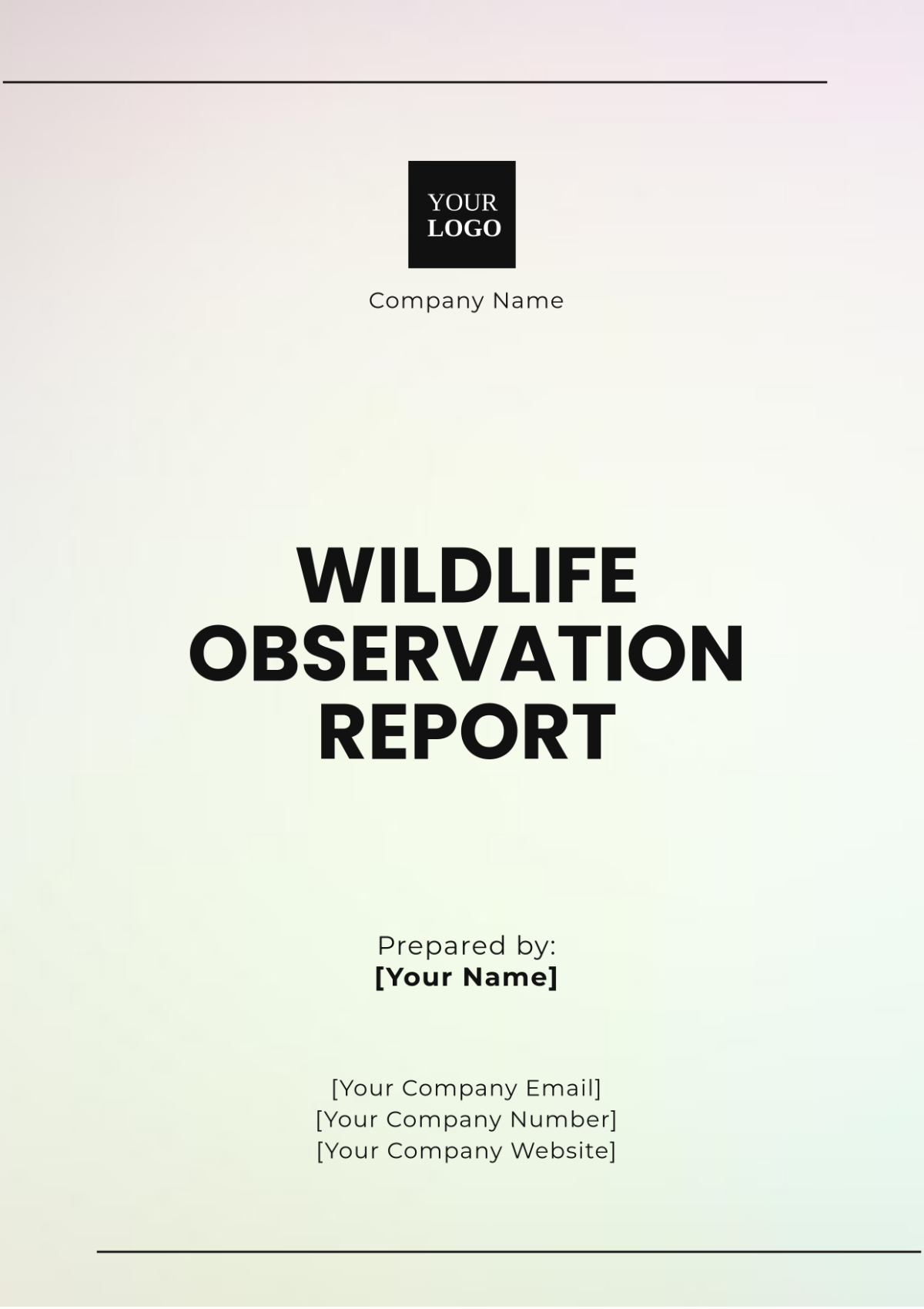 Wildlife Observation Report Template - Edit Online & Download