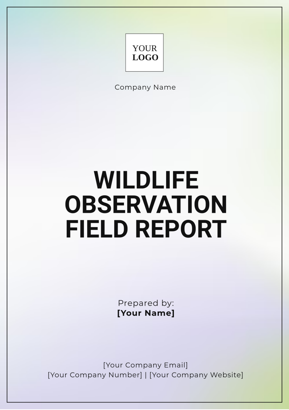 Wildlife Observation Field Report Template - Edit Online & Download