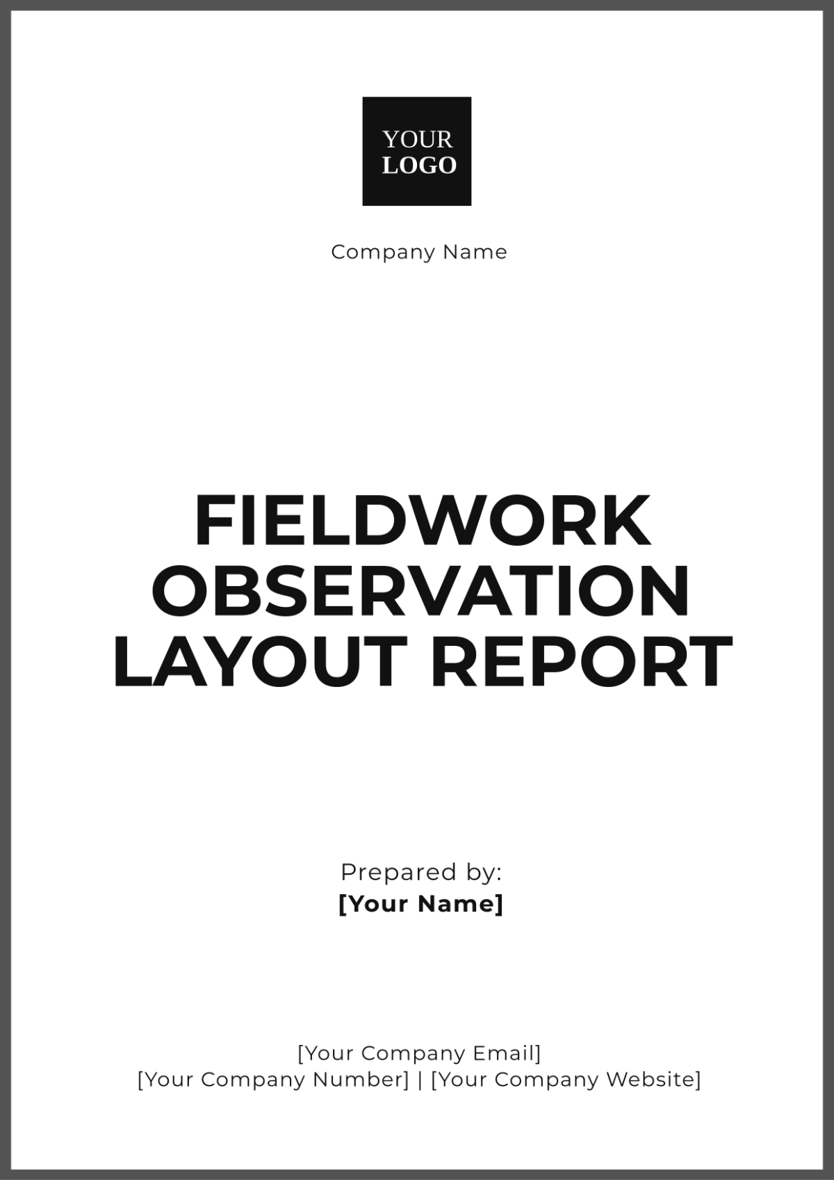 Fieldwork Observation Layout Report Template - Edit Online & Download