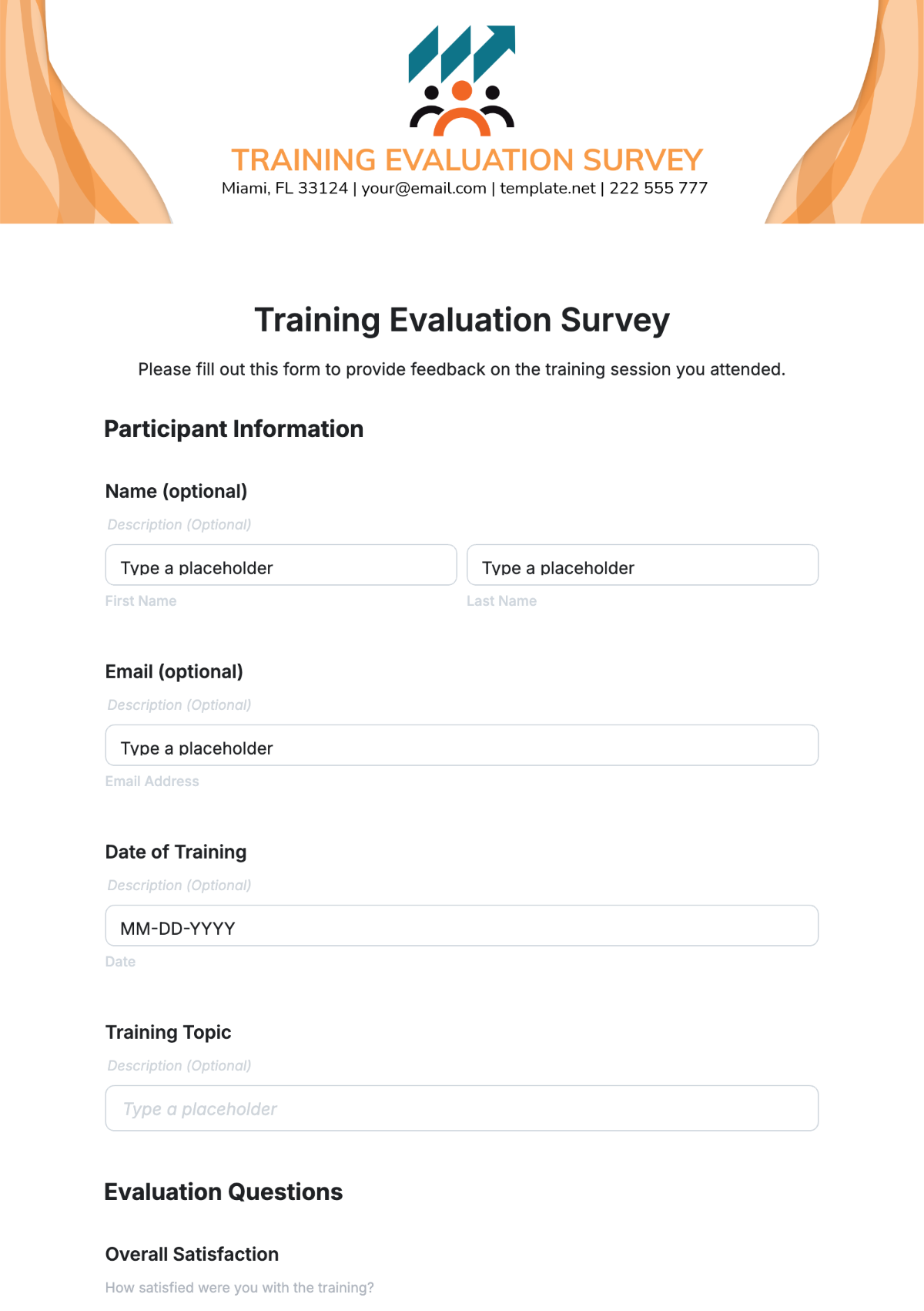 Training Evaluation Survey Template