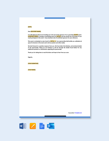 Sponsorship Request Letter Template - Google Docs, Word | Template.net