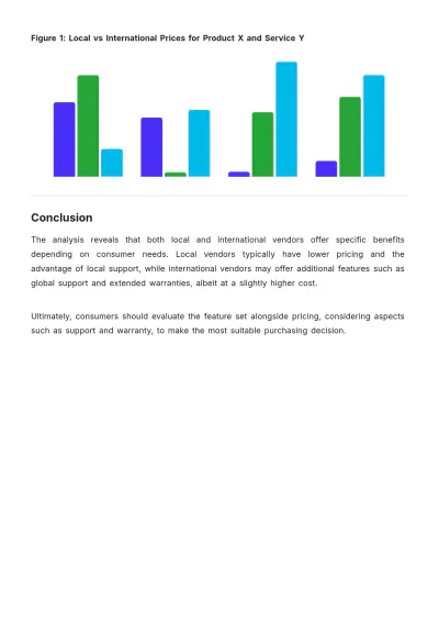 Free Local vs International Price Comparison Template to Edit Online