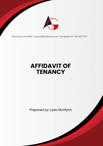 Free Affidavit of Tenancy Template to Edit Online