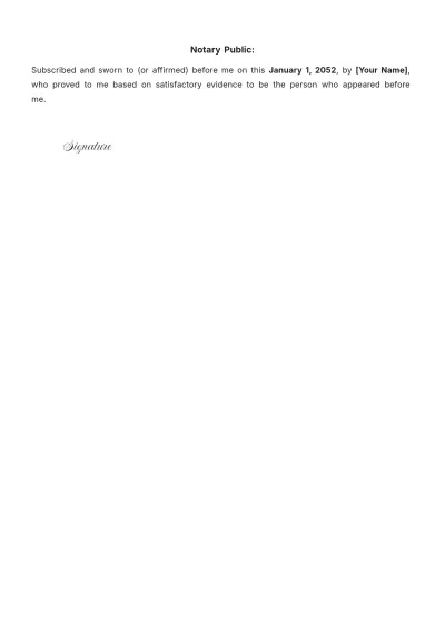 Free Affidavit of Tenancy Template to Edit Online