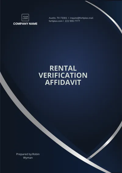 Free Rental Verification Affidavit Template to Edit Online