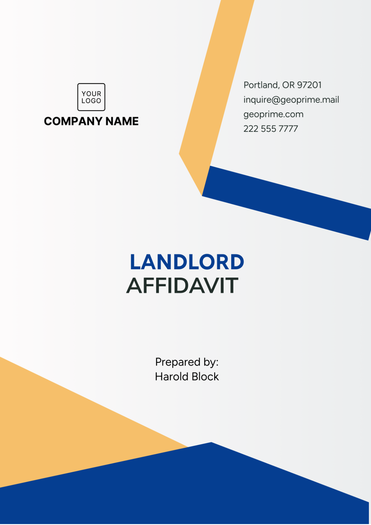 Landlord Affidavit Template - Edit Online & Download